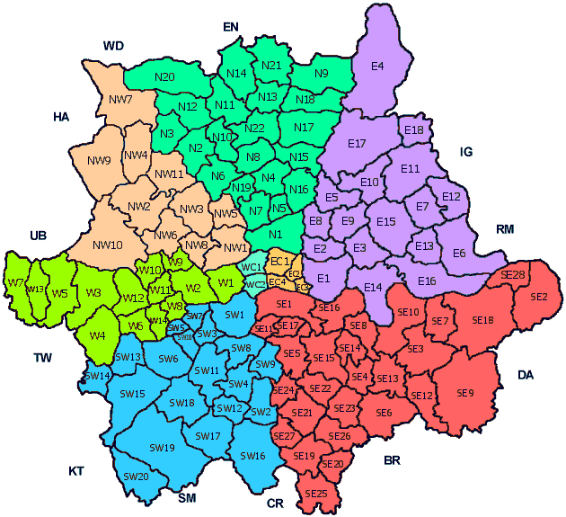 Postcode Map of London